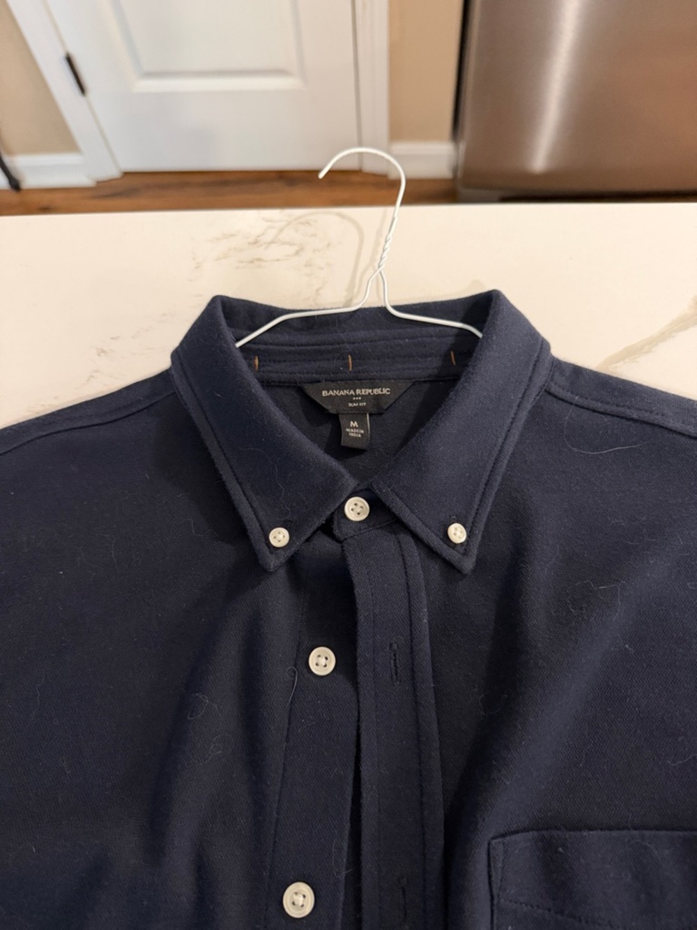 Banana Republic Men's Dark Navy Button-Down Shirt